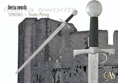 The Side Ring Sword. Notice the ring on the guard and the arabic inscriptions on the blade.