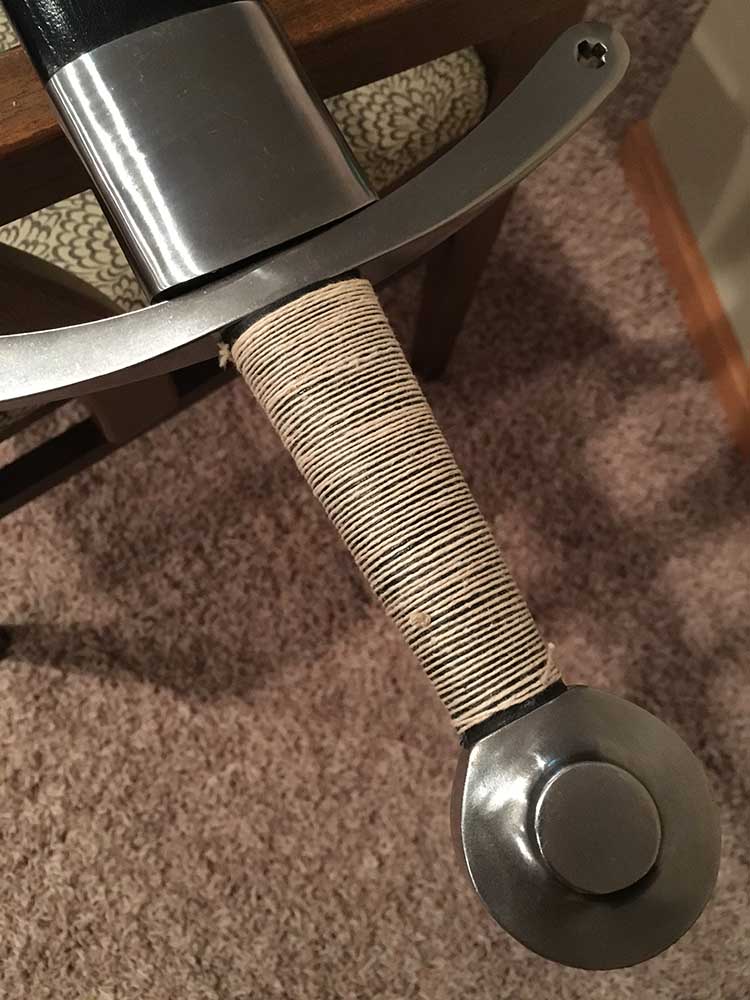 Leather wrapped handle help