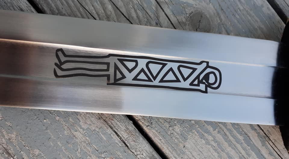 etching on the viking sword
