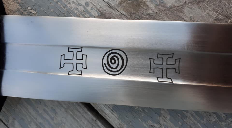 etching on the viking sword